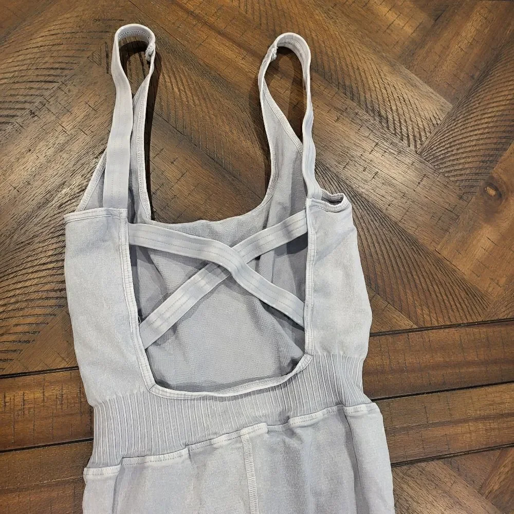 Free People Good Karma Onesie Ice Grey XS/S NWOT